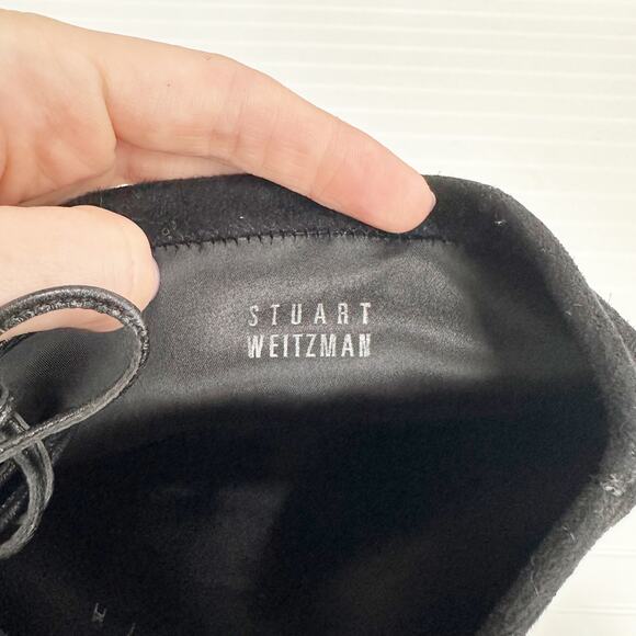 Stuart Weitzman Lowland Black Suede Over-the-Knee Boots Flat 1” Heel 7 - Picture 6 of 11